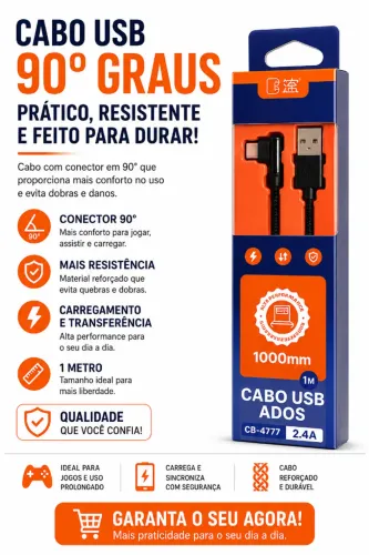 Cabo Lightning 90 Graus Para Usb-a 1 Metro inova