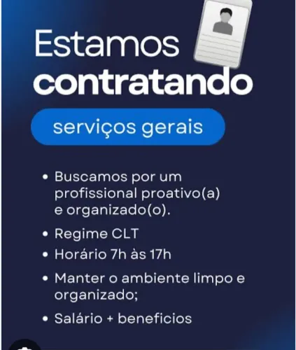 Contratamos para Serviços Gerais 