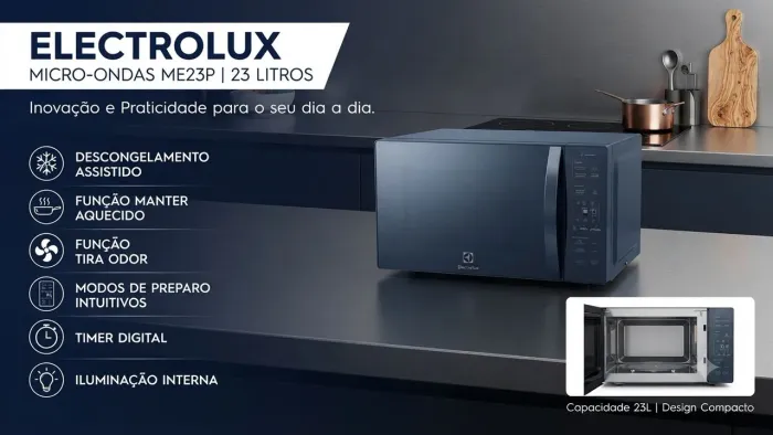 Microondas Eletrolux 23L 127v - lacrado