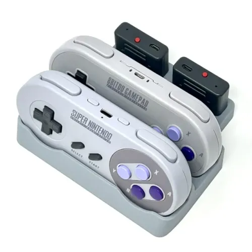 Suporte Organizador para 2 Controles de Super Nintendo Originais, 8BitDo e Genéricos