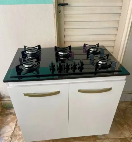 balcão com 2 portas mais fogão cooktop novo pronta entrega 