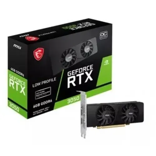 PLACA DE VIDEO RTX 3050 LOW PROFILE MSI NVIDIA, 6GB, GDDR6, 96BITS, 1xDP/2xHDMI - 912-V812