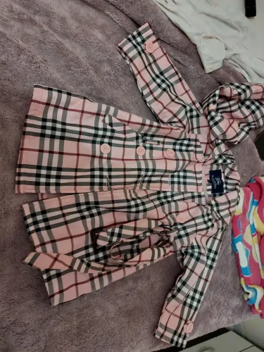 Sobretudo Burberry Infantil - Pink - Original - Completo com Capuz