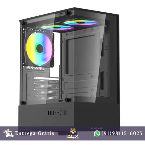 Gabinete Gamer Aquário C/ 3 Fans Rgb Hit Pro Bg-055 *ENTREGA GRÁTIS*