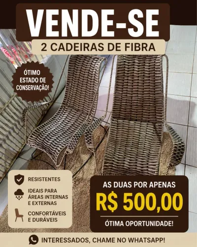 Vendo cadeiras de fibra 