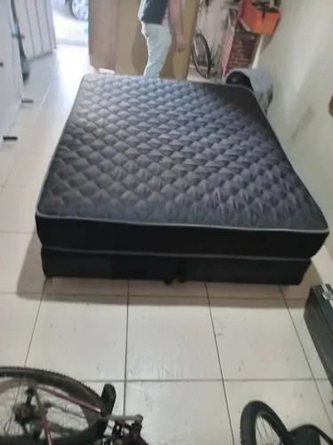Cama box casal queen 158x198 reformado com colchão