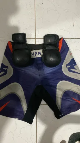 Short venum profissional mma, luva de treino de mma venum