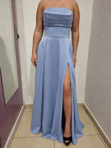 VESTIDO AZUL SERENITY(MADRINHA/FESTA/FORMATURA)
