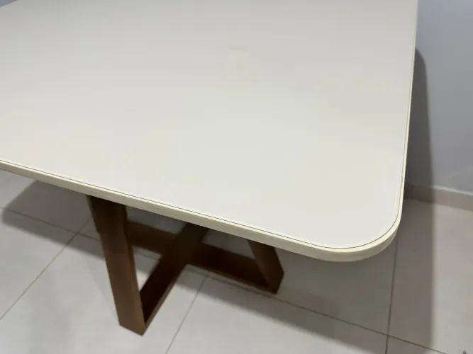 Mesa tampo de vidro 120x80 nova madeira maciça