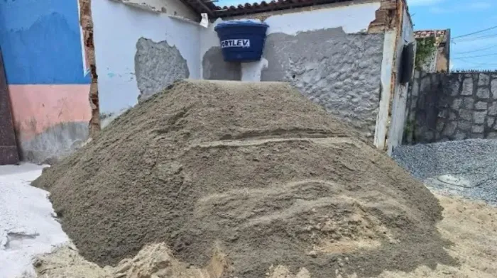 Areia lavada grossa concreto