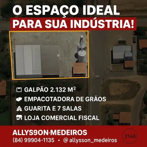 Galpão Para Alugar - Ideal Para Industria de Beneficiamento de Grãos