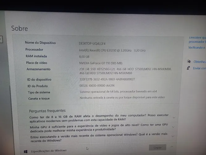Pc intel xeon E31230 semi gamer de entrada completo nao vendo apenas trocas