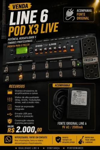 Pedaleira Line 6 POD X3 LIVE