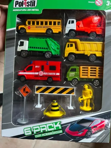 carrinhos serviço onibus escolar betoneira lixeiro samu resgate 1/64