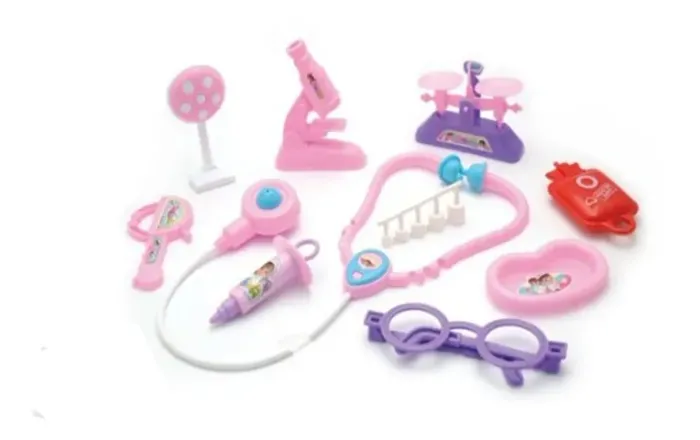 brinquedo educativo kit médico infantil dr menina toy king tk-1350