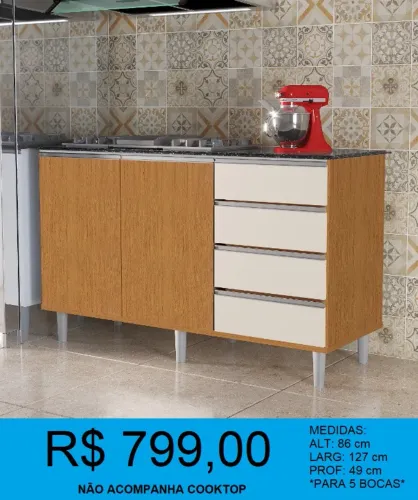 BALCAO KOOKTOP -   3 CORES DISPONIVEL = COMPRE HOJE E RECEBA EM ATE 72H