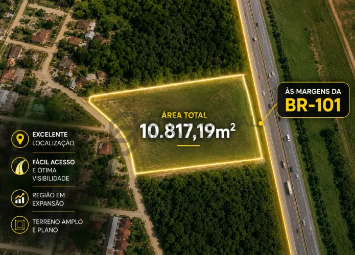 Terreno à venda às margens da BR-101, em Biguaçu/SC.