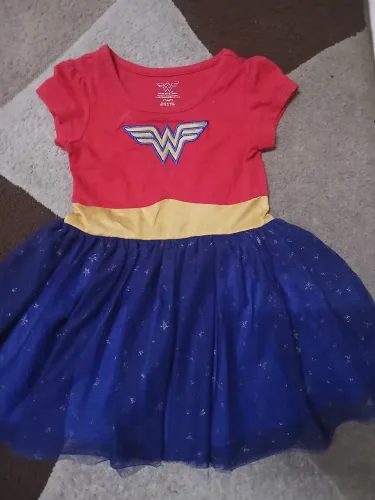 Fantasia infantil vestido mulher maravilha tam. 2