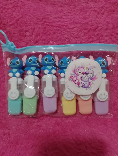 Marca texto Stitch estojo- brinde bloquinho anotações Stitch