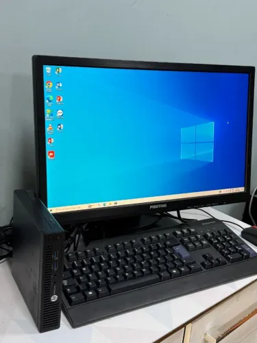 Computador Completo HP EliteDesk AMD A10 8GB RAM HD 1TB Wi-Fi + Monitor 20 Polegadas