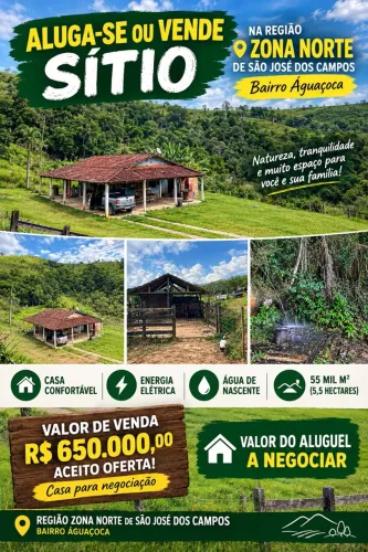 Sítio sjc vender ou alugar