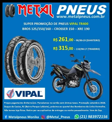 Pneu Moto Vipal Bros Crosser XRE190 - Novos Com Garantia