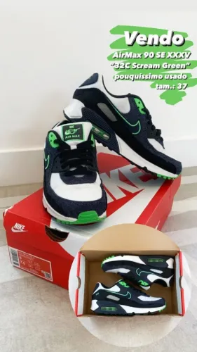 Tênis Airmax 90 SE XXXV 32c Scream Green