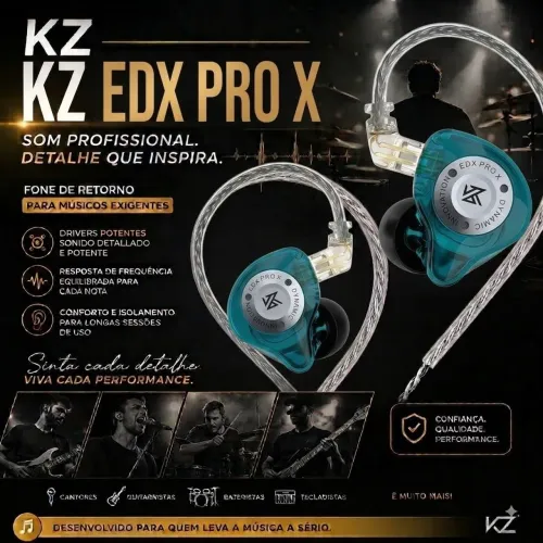 Fone para retorno KZ Edx pro X + case novo lacrado
