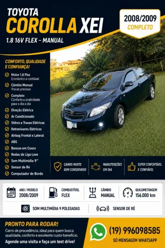 Toyota Corolla XEI 1.8/1.8 Flex 16V Mec. 2009