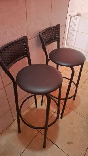 2 Cadeiras Para Bancada Alta Americano Bistrô Bar