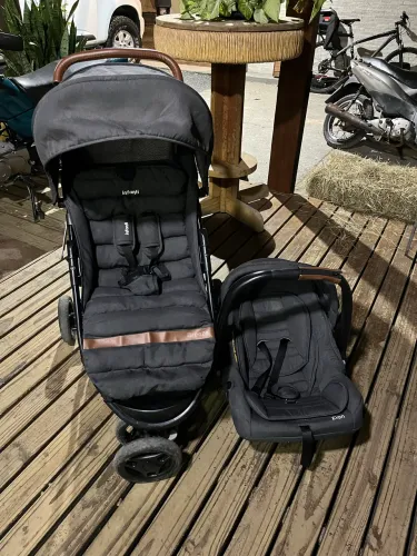 Carrinho+ bebê conforto+ base Travel System Breeze Duo Preto - Infanti