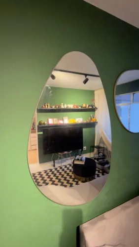 Espelho grande Orgânico com Moldura