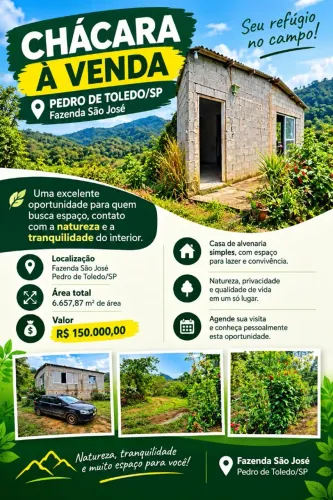 CHÁCARA À VENDA PERUIBE $150 MIL