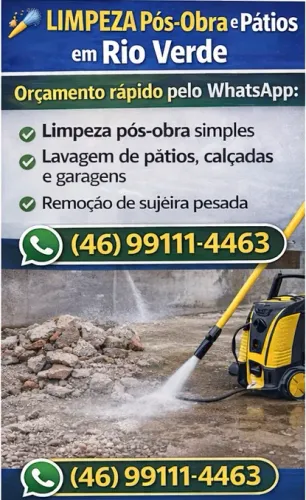 Limpeza pós-obra / pátios.