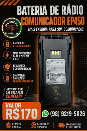BATERIA DE RÁDIO COMUNICADOR MOTOROLA 