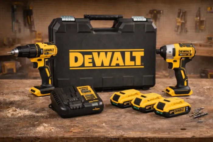 Kit Com Parafusadeira/Furadeira De Impacto 20v + Parafusadeira De Impacto 1/4" 20v DeWalt