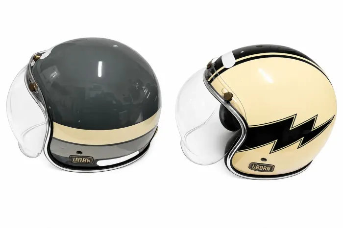 Kit 2 Capacetes Urban Helmets Retrô c/ Viseira Bolha - Top!