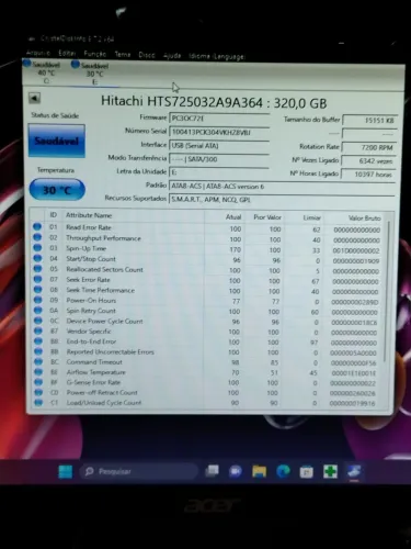 Hitachi 320 GB. Várias marcas.