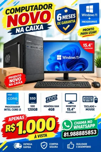 Computadores novos várias configurações na caixa com garantia