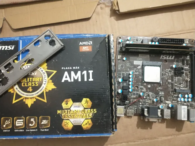 Kit AMD am1 Athlon 5350, placa MSI AM1I mini ITX mais 8GB DDR3
