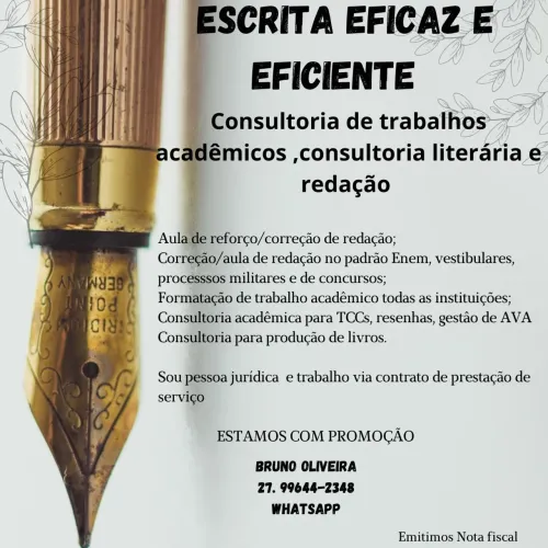 Consultoria de trabalhos acadêmicos, Consultoria literária,redação