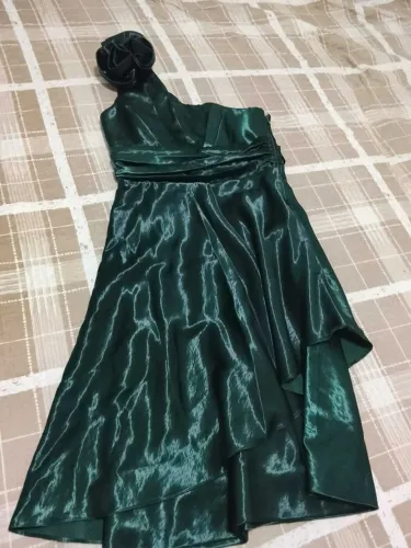 vestido de festa verde escuro