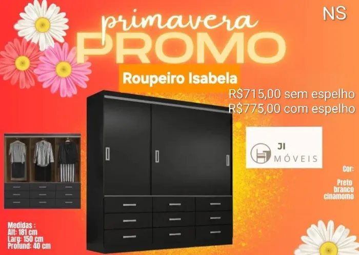 Guarda roupa Isabela,pague na entrega