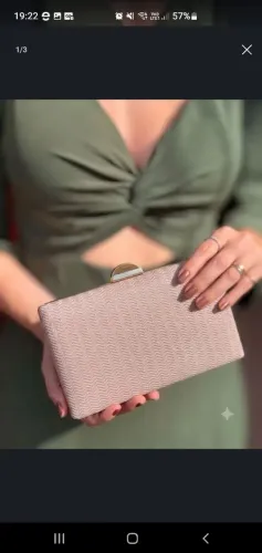 bolsa de mão/ clutch de festa rosé estruturada nova