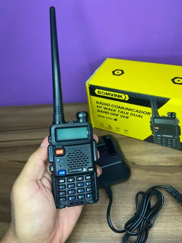 Rádio Comunicador Bomvink BOM-5701 HT Walk Talk Dual Band