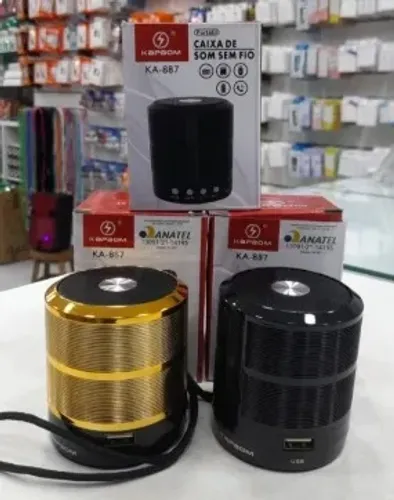 Kapbom Caixa de som Bluetooth 5.0 KA-887 Entrada USB micro SD 3W - NOVO - Consultar dispo.
