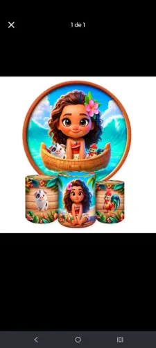 Painel redondo Moana baby 