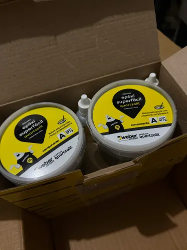 Rejunte Epóxi Superfácil Quartzolit 1kg Cinza Ártico Impermeável