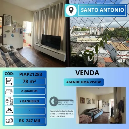 APARTAMENTO 2 QUARTOS COM 78M² NO SANTO ANTONIO