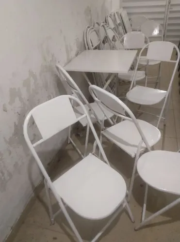 Jogo de mesa dobrável de ferro para bares varanda e restaurante